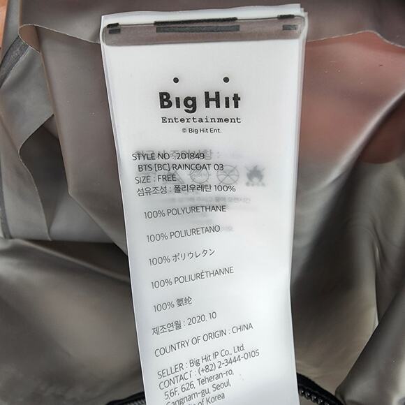 Big Hit Entertainment Nordstrom Black Trench Long Raincoat Poncho NWT One Size - Picture 5 of 6